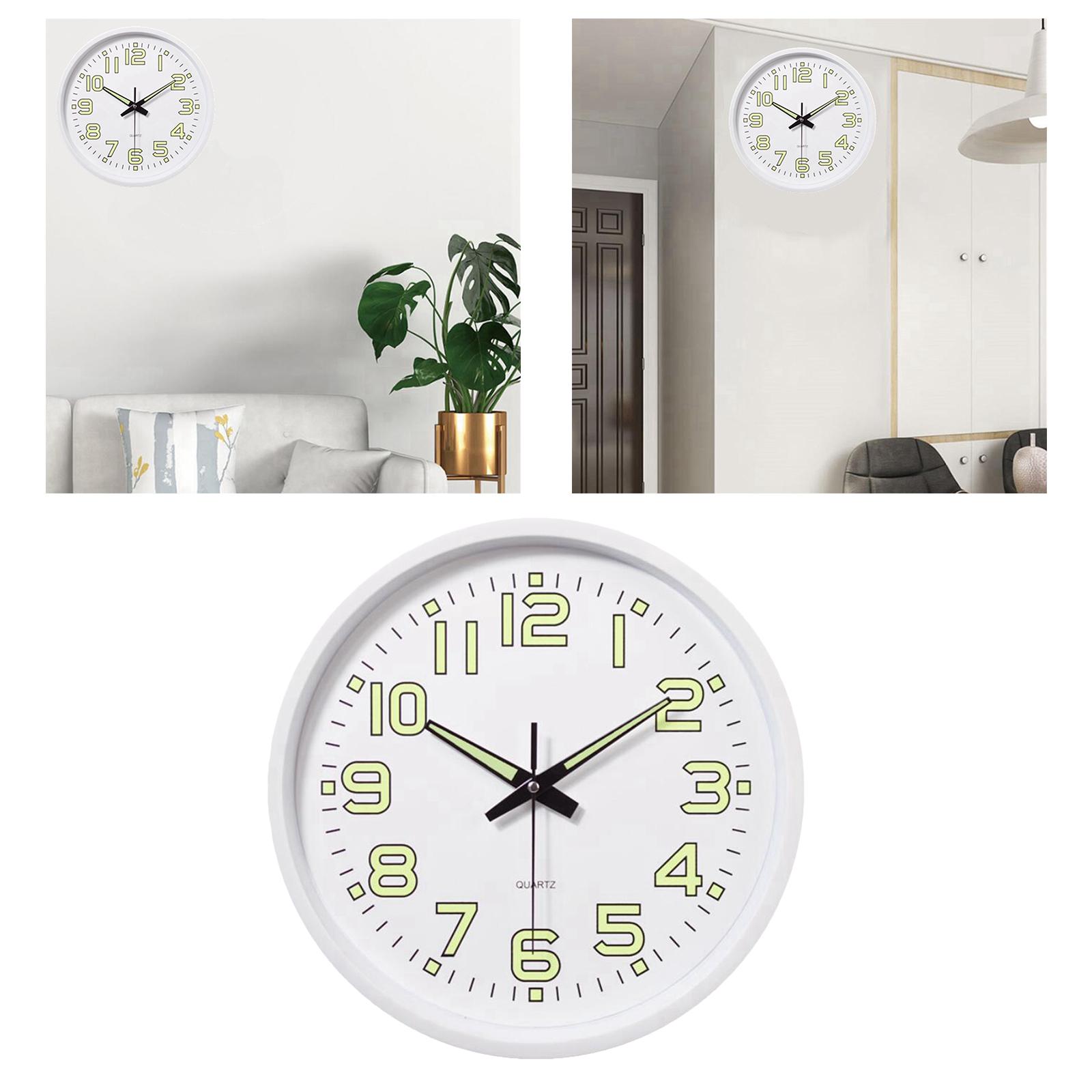 12 Inch Luminous Wall Clock Night Lights Round Wall Clock Easy to Read for Living Room and Bedroom