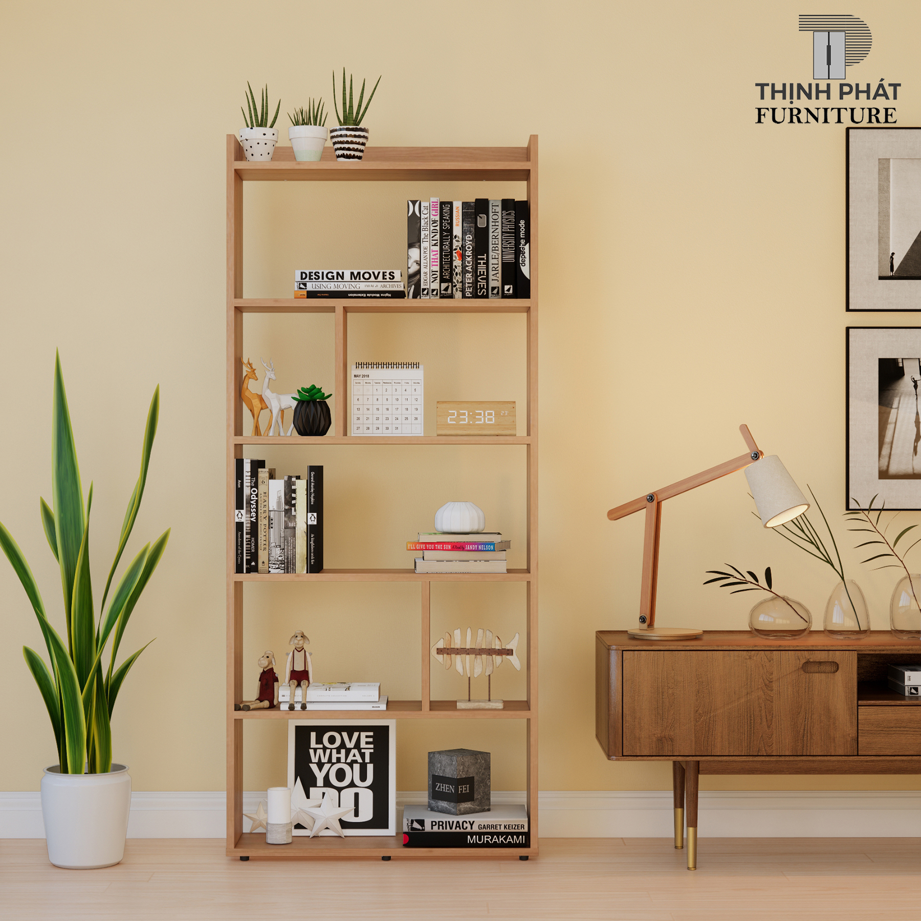 KỆ SÁCH- KỆ TRANG TRÍ 6 TẦNG TRƯNG BÀY THỊNH PHÁT FURNITURE KS-TP 05
