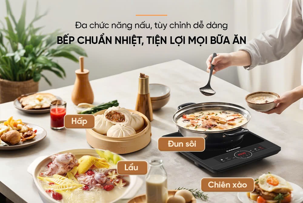Bếp hồng ngoại Sunhouse SHD6012A - Công suất 2000W - Mặt kính pha lê - Chế độ hẹn giờ - Khóa trẻ em - Đa chức năng - Hàng chính hãng