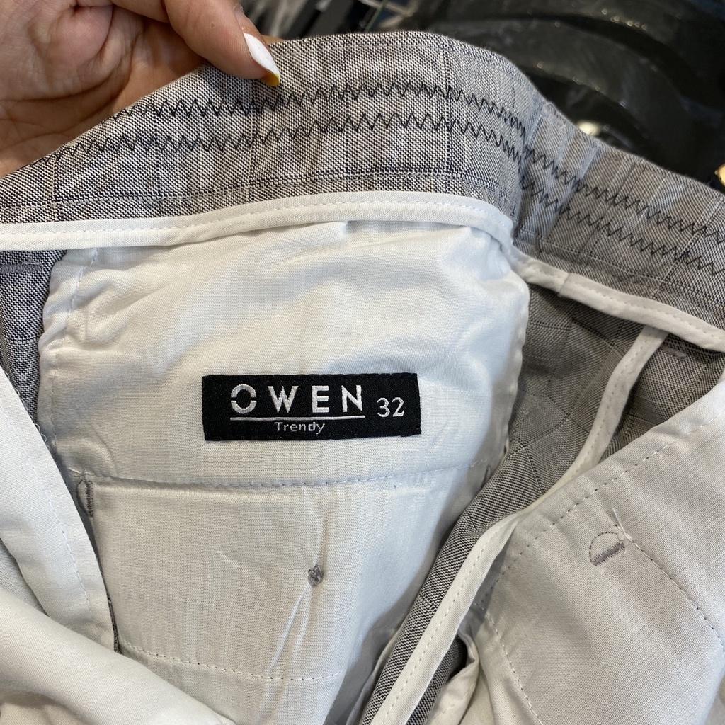 OWEN - Quần âu nam TRENDY màu XÁM KẺ Ô 220183 - Quần tây nam dáng ôm