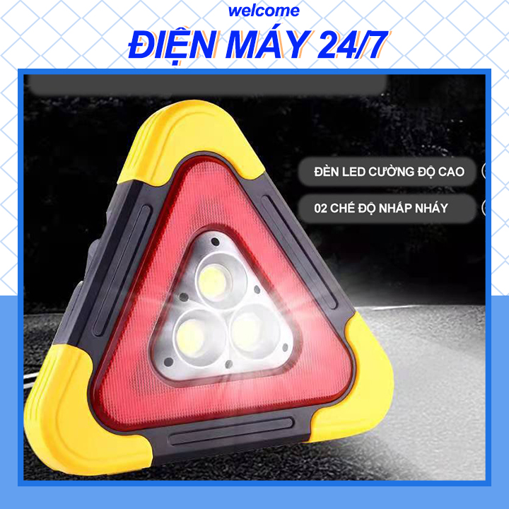 Đèn LED Cảnh Báo Nguy Hiểm Cho Ô Tô - Kiêm Sạc Dự Phòng Điện Thoại - Sạc Bằng Năng Lượng Mặt Trời