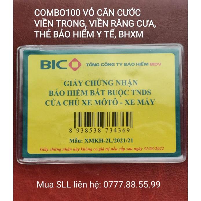 Vỏ thẻ căn cước công dân, vỏ bọc bằng lái xe Pet, vỏ BHXM-BHYT Nhựa PvC Siêu Trong Suốt, Siêu Dẻo Có Nắp