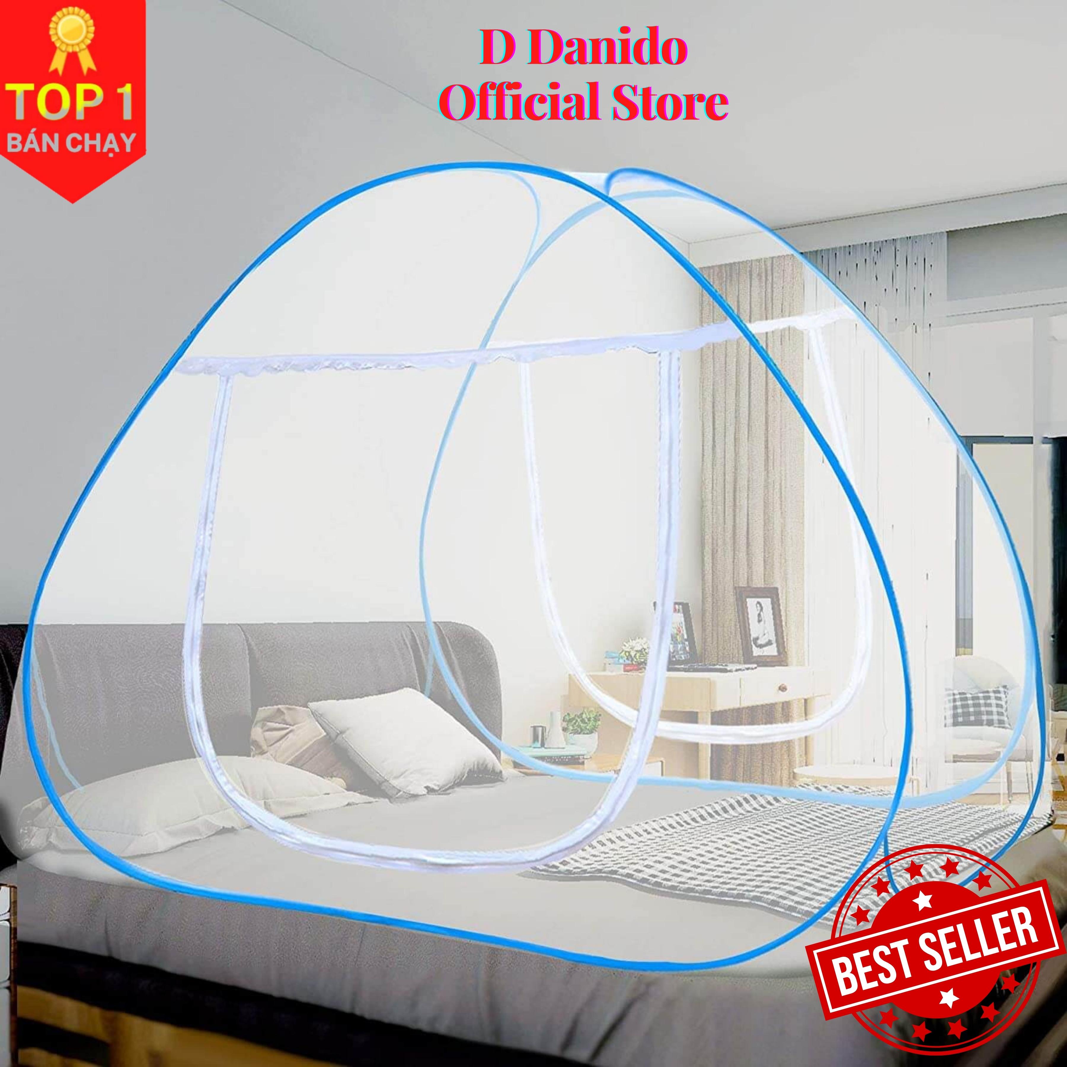 Mùng chụp/màn chụp tự bung không đáy chống muỗi giá rẻ nhiều size 1.6m - 2m - 2.2m thương hiệu D Danido (Sản Xuất 100% Tại Việt Nam) - Ngẫu Nhiên