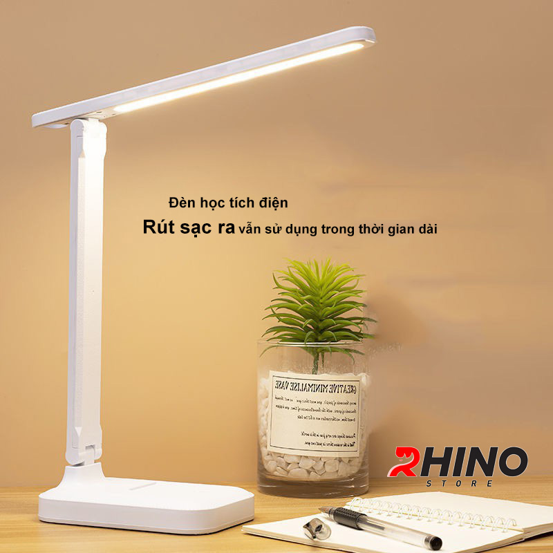 Đèn học LED bảo vệ mắt chống cận cảm ứng Rhino L201, tích điện đa năng làm việc, để bàn học