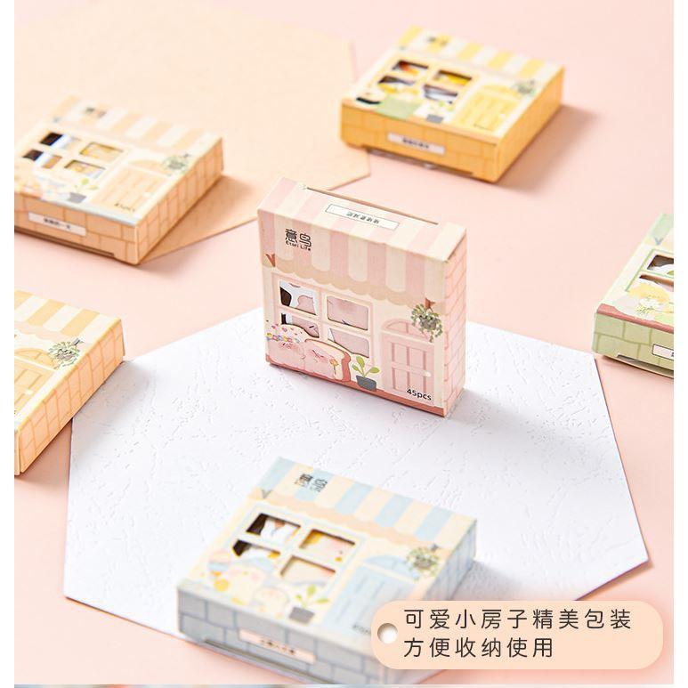 Bộ 45 Sticker Hàn Quốc hình Con Vật Tinh Nghịch dán trang trí E94