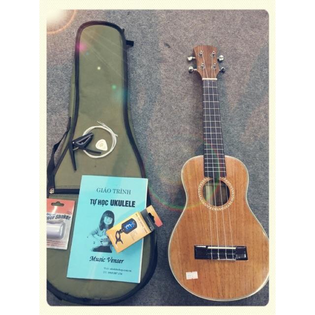 Đàn Ukulele gỗ hồng đào cao cấp ( kèm full phụ kiện )