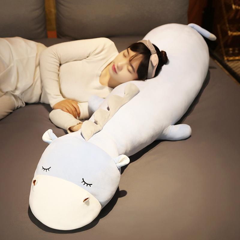 Kawaii Cừu Lớn Hà Mã Bò Sang Trọng Đồ Chơi Nhồi Bông Cừu Dài Gối Búp Ngủ Ngon, Gối Trang Trí Dành Cho Búp Bê trẻ Em Bé Gái