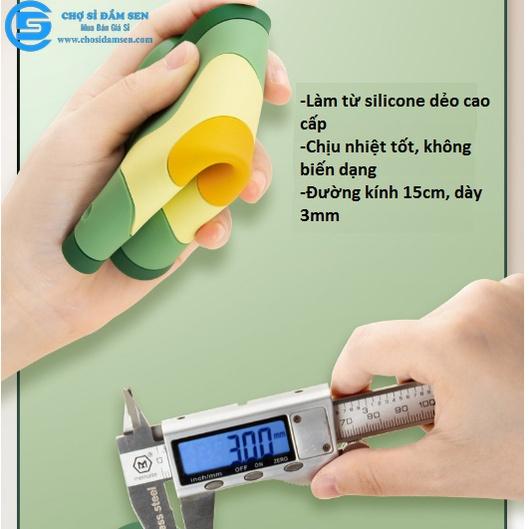 Lót nồi hình Trứng chống trơn trượt, cách nhiệt tốt cute, Tấm lót bàn hoạt hình xinh xắn, lót nồi silicone chịu nhiệt