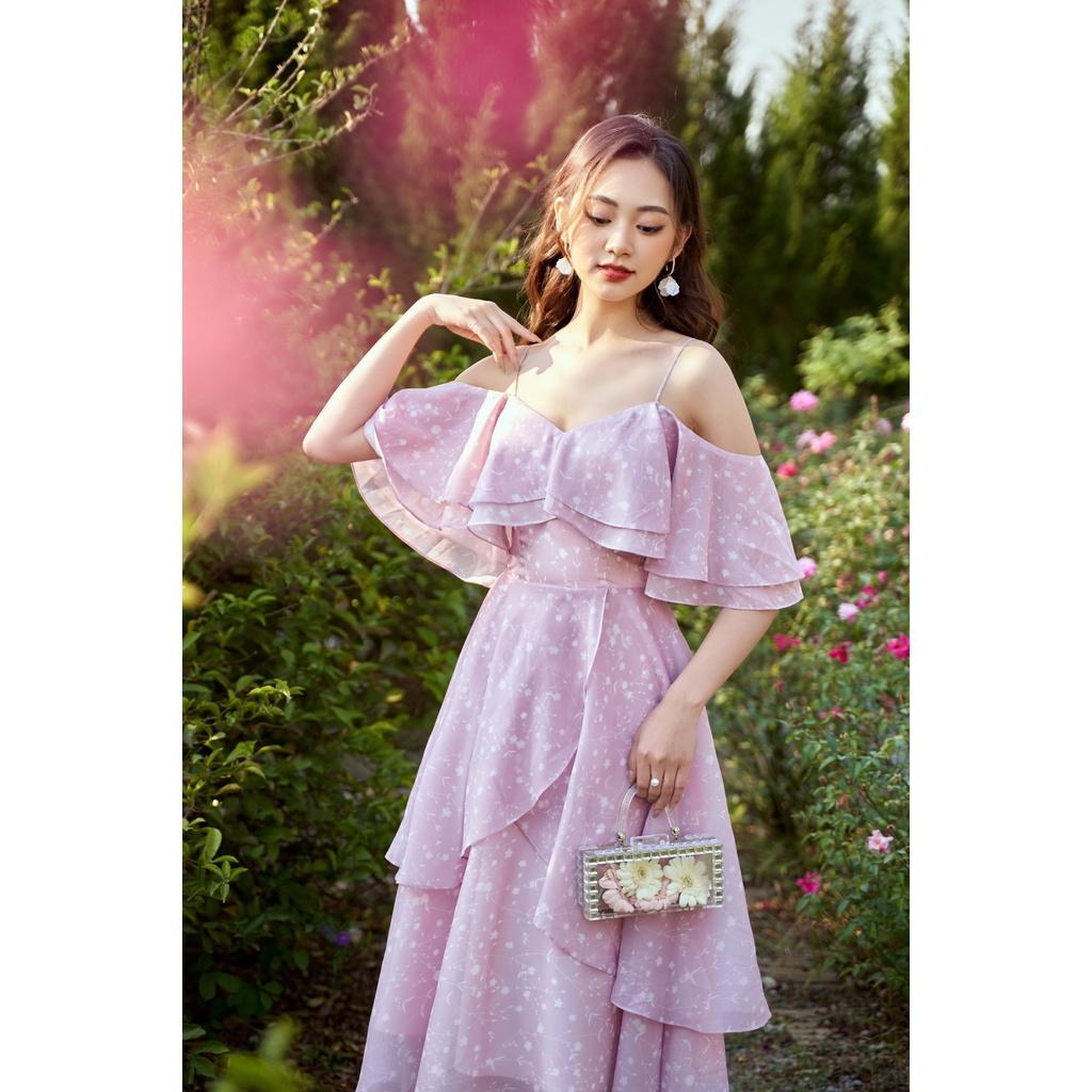 TIELA Đầm váy hoa nhí xoè chất tơ ánh - Lucia Dress