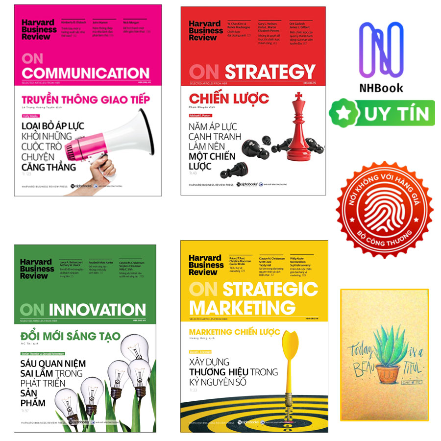 Combo 4 Cuốn Sách HBR HBR On Point : On Communication - Truyền Thông Giao Tiếp + On Strategy - Chiến Lược +On Innovation - Đổi Mới Sáng Tạo Và On Strategic Marketing - Marketing Chiến Lược ( Tặng Sổ Tay Xương Rồng )