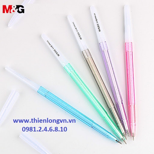 Combo 5 cây bút bi 0.5mm mực thơm M&amp;G - ABP 12530 ( ABP 834 ) mực xanh