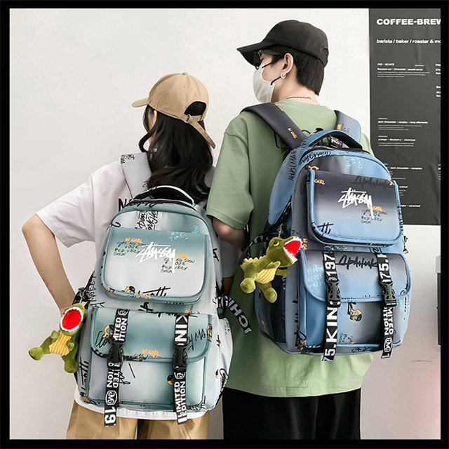 Ba Lô Đi Học Sức Chứa Lớn In Họa Tiết Graffiti Thời Trang Cao Cấp Dành Cho Nam Sinh Trung Học-BL050  DRU - Hàng Chính Hãng