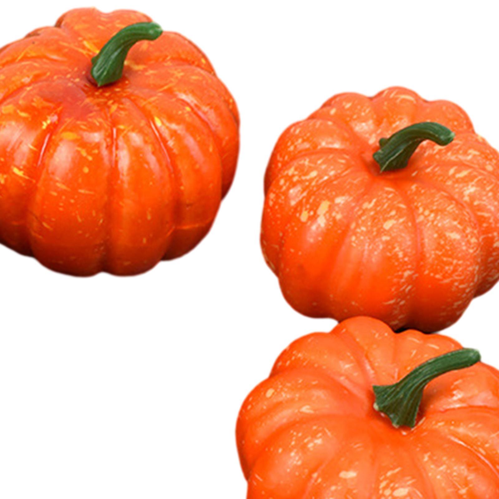 6 Pieces Fake Pumpkins Model Fake Foam Pumpkins for Halloween Fireplace Fall