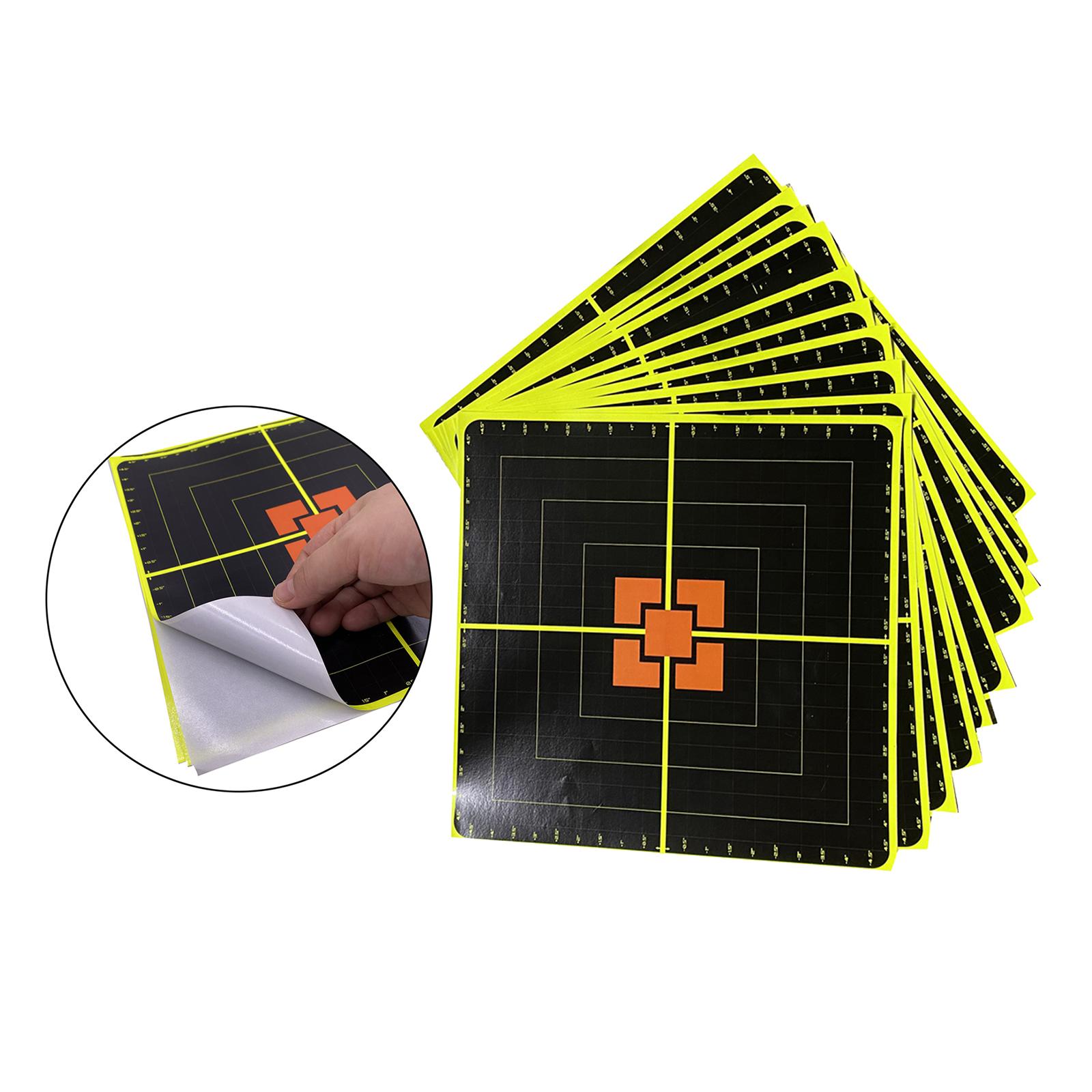 10 Sheets 25cm Shooting Targets Adhesive Splatter Paper Glow Gun Shots Exercises