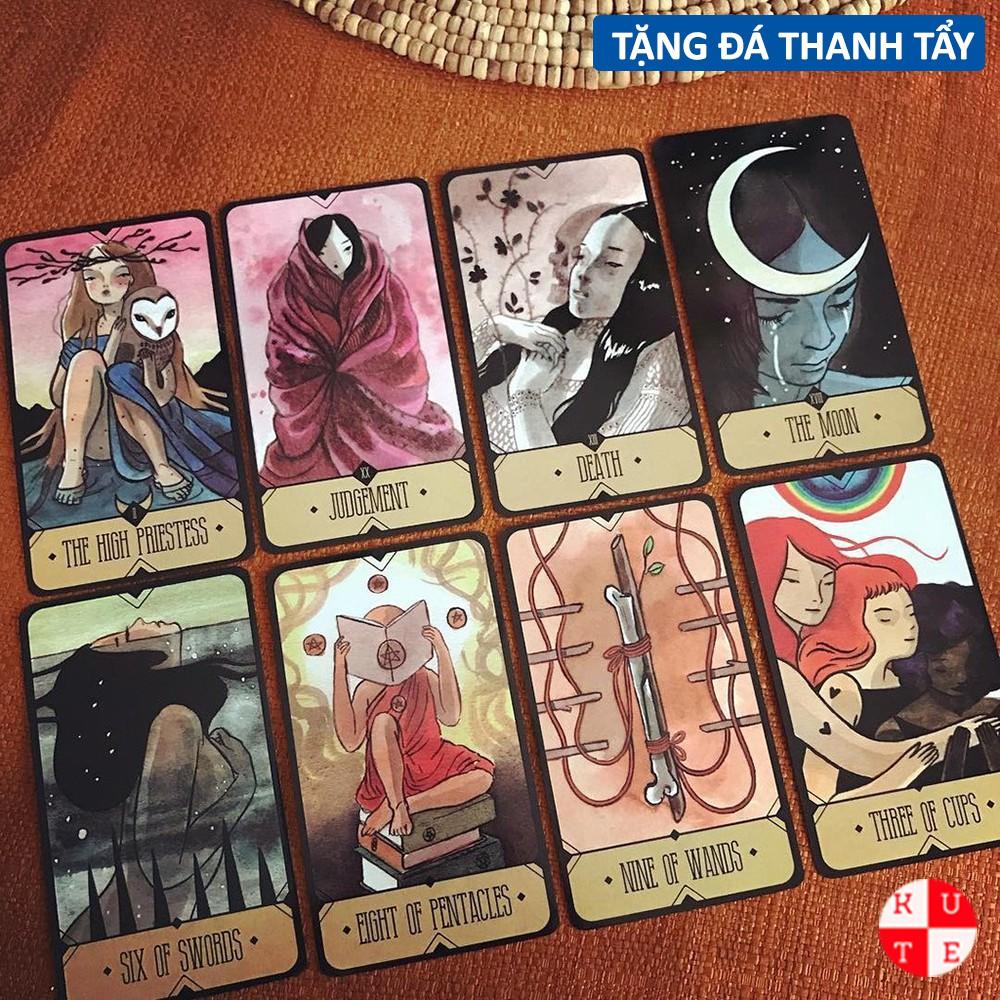 Bài Tarot The Sasuraibito Hộp Cứng Cao Cấp 78 Lá Bài Mạ Vàng Size Gốc Tặng Đá Thanh Tẩy