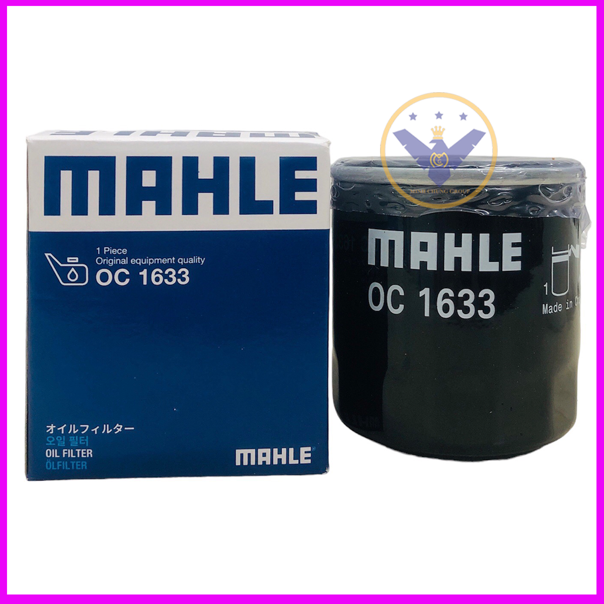 Lọc nhớt chính hãng Mahle OC-1633 cho xe Kia Morning, Forte, Rio, i10, Accent, Getz