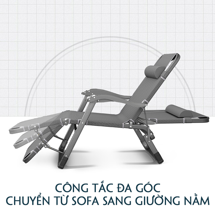 Ghế xếp kiêm giường có lăn tay massage tặng nệm nằm ngủ 68x178cm