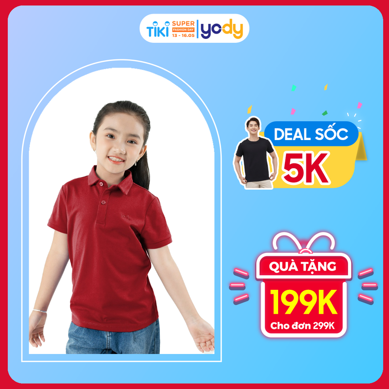 Áo polo cho bé trai gái YODY, chất vải Cotton thoáng mát, mềm mịn APK5189