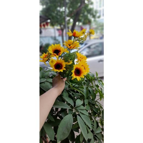 Chùm hoa hướng dương 10 bông trang trí nhà cửa/Hoa giả