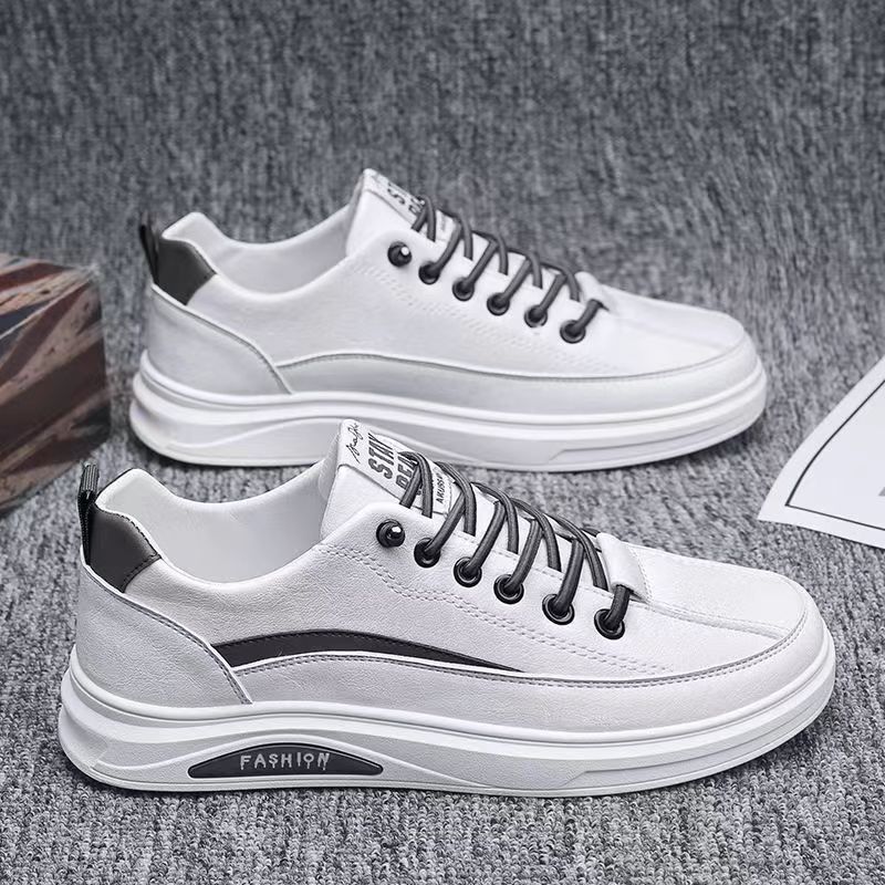 Giày Thể Thao Sneaker Nam Da Trắng, Đế Cao Su, Giày Chuẩn, Phom Dáng Chuẩn Size G195