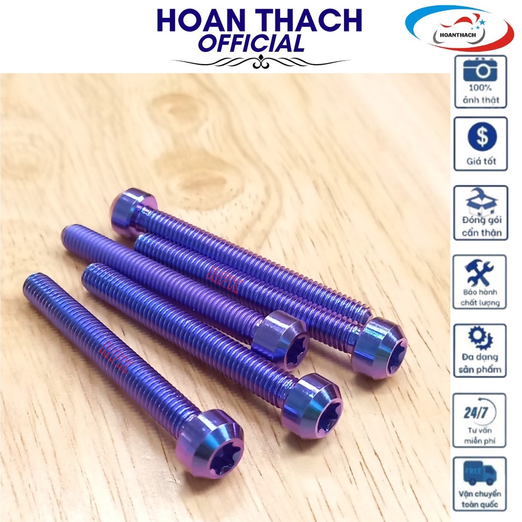 Ốc Gr5 Titan 6L50 Trụ Tím Dùng cho nhiều dòng xe SP010501 (giá 1 con)