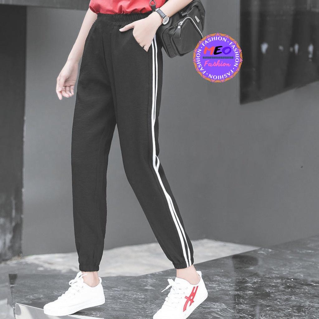 Quần Joggers Nữ DVGIT FASHION Bom Gấu Hai Sọc Mặc Đi Chơi Siêu Cute Chất Liệu Su Phong Cách DVGIT