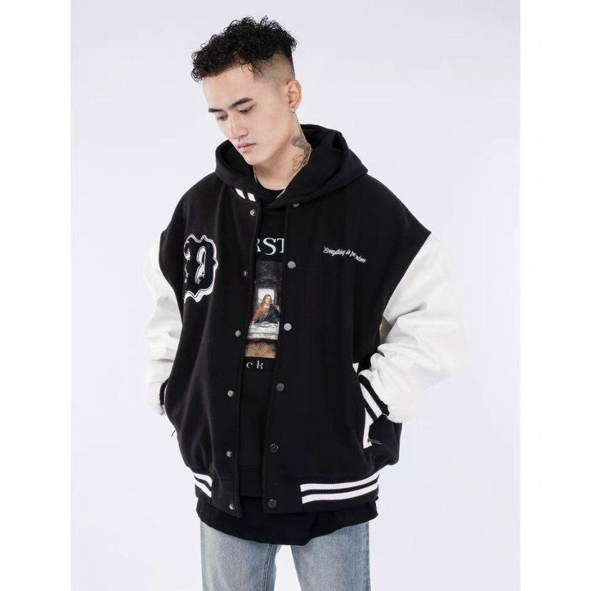 Áo khoác Bomber Varsity Jacket UNDERTRAP, áo bomber nam nữ unisex chất nỉ bông tay phối bo, phong cách năng động, đa dạng cho các bạn trẻ