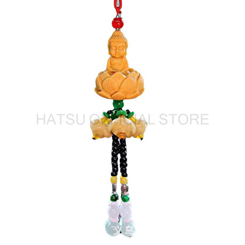Khánh phật thích ca ngồi đài sen HATSU phong thủy treo xe Ô tô, xe tải, xe hơi - khánh phật trang trí nội thất xe hơi