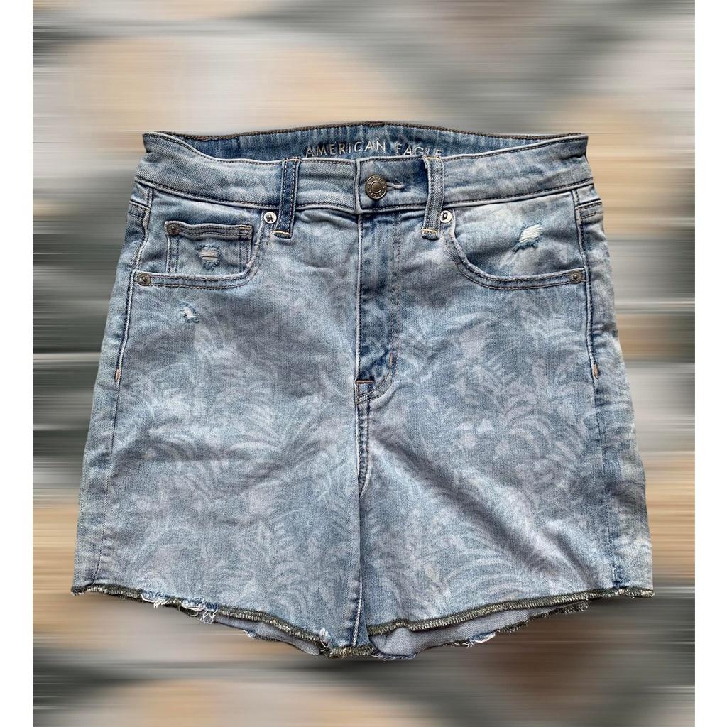 Quần short jean AE wash lá cọ xuất dư