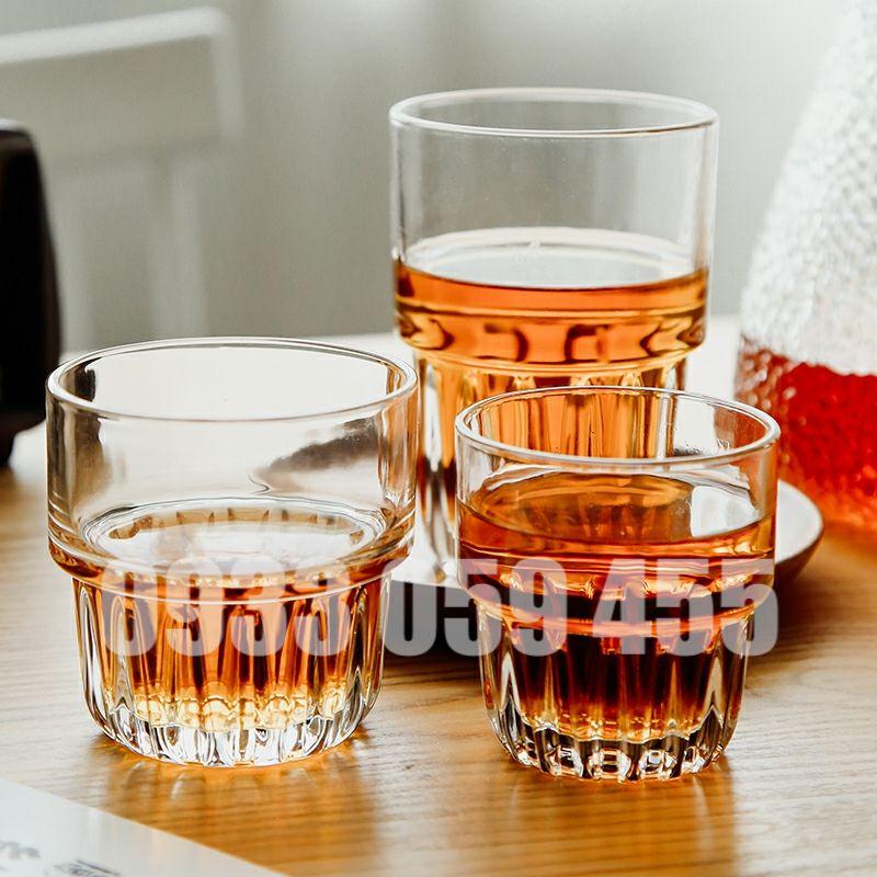 Ly cốc uống sinh tố thủy tinh, ly cà phê 2 tầng cao cấp whisky glass