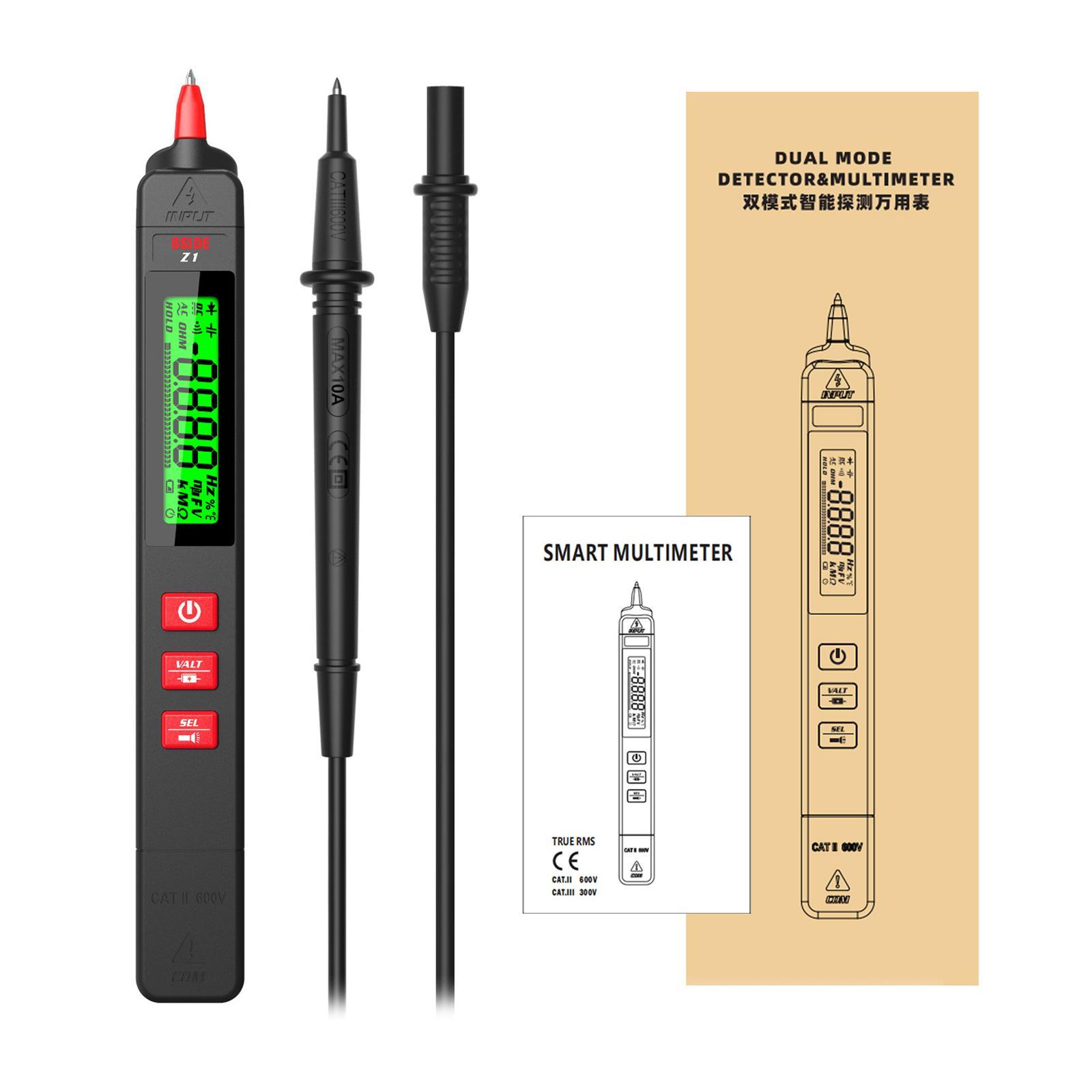 Digital Multimeter Smart Electrical Tester Handheld Auto Ranging Voltage Testers Multi Testers for Car Repair Electricians Mechanical Repair