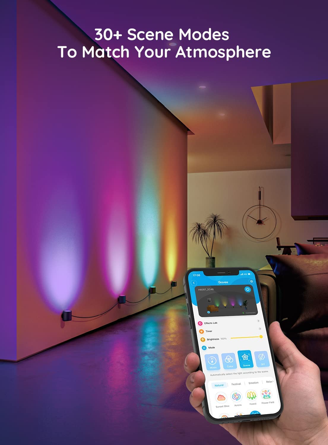 Đèn trang trí ngoài trời Govee RGBWW Smart Fixture Lights H6087 | 4 bóng LED thông minh, thiết kế hiện đại | Phù hợp để trang trí mọi không gian