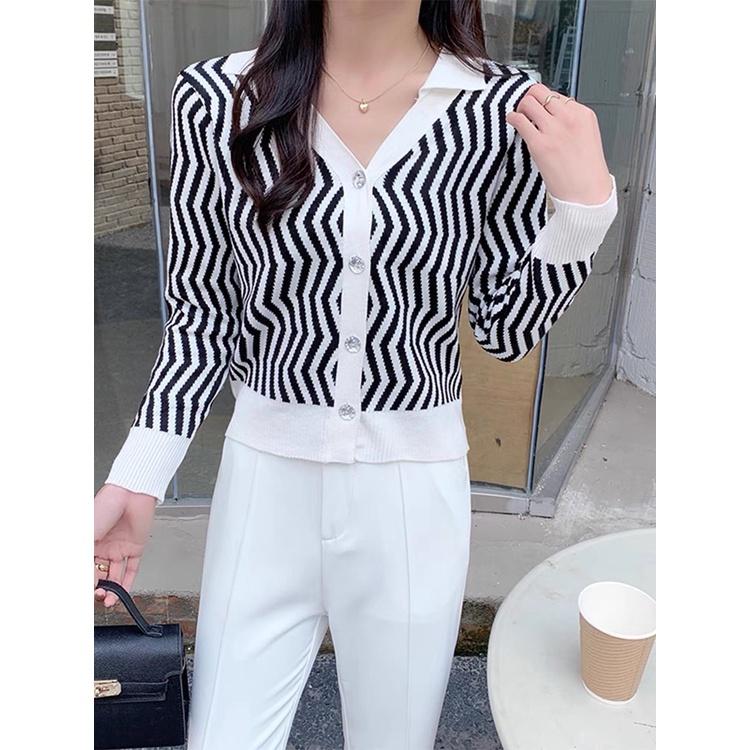 Áo khoác cardigan nữ dệt kim len mềm mịn tay dài họa tiết phong cách Hàn Quốc 2021 New Arival