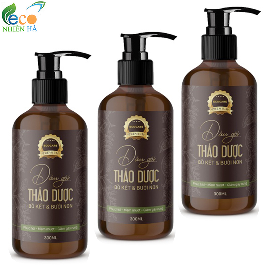 Dầu gội thảo dược dầu xả tóc ECOCARE  300ml Premium kích thích mọc tóc, giảm gàu ngứa gãy rụng