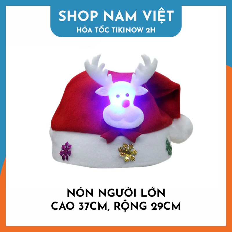 Mũ Nón Noel Biểu Tượng Giáng Sinh Có Đèn Led