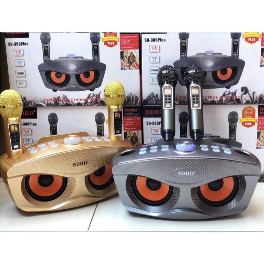 Loa Karaoke Bluetooth SDRD SD306 Plus Bản Mới Nhất - Kèm 2 Micro karaoke Không Dây/BH 6 tháng