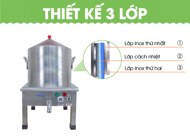 Nồi Đồ, Nấu Xôi Bằng Điện 15Kg/Mẻ Xôi Thơm Ngon Dẻo