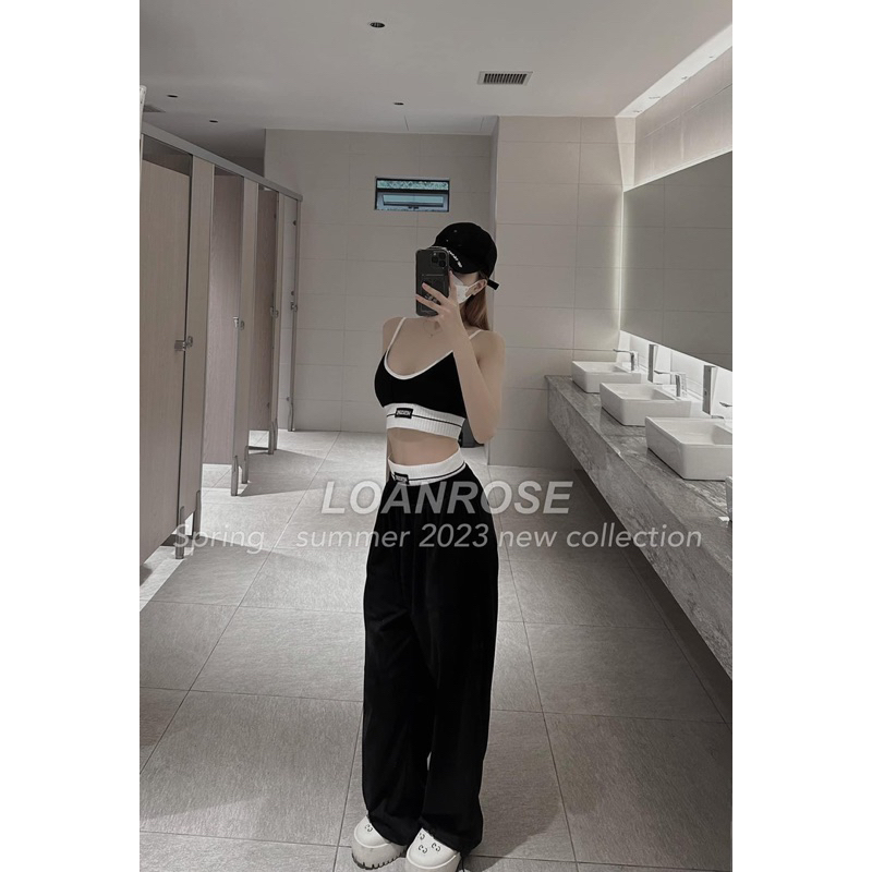 Set 3M Áo Croptop Quần Jogger Thun Gân , Set bikini 3 món thể thao (LV185)