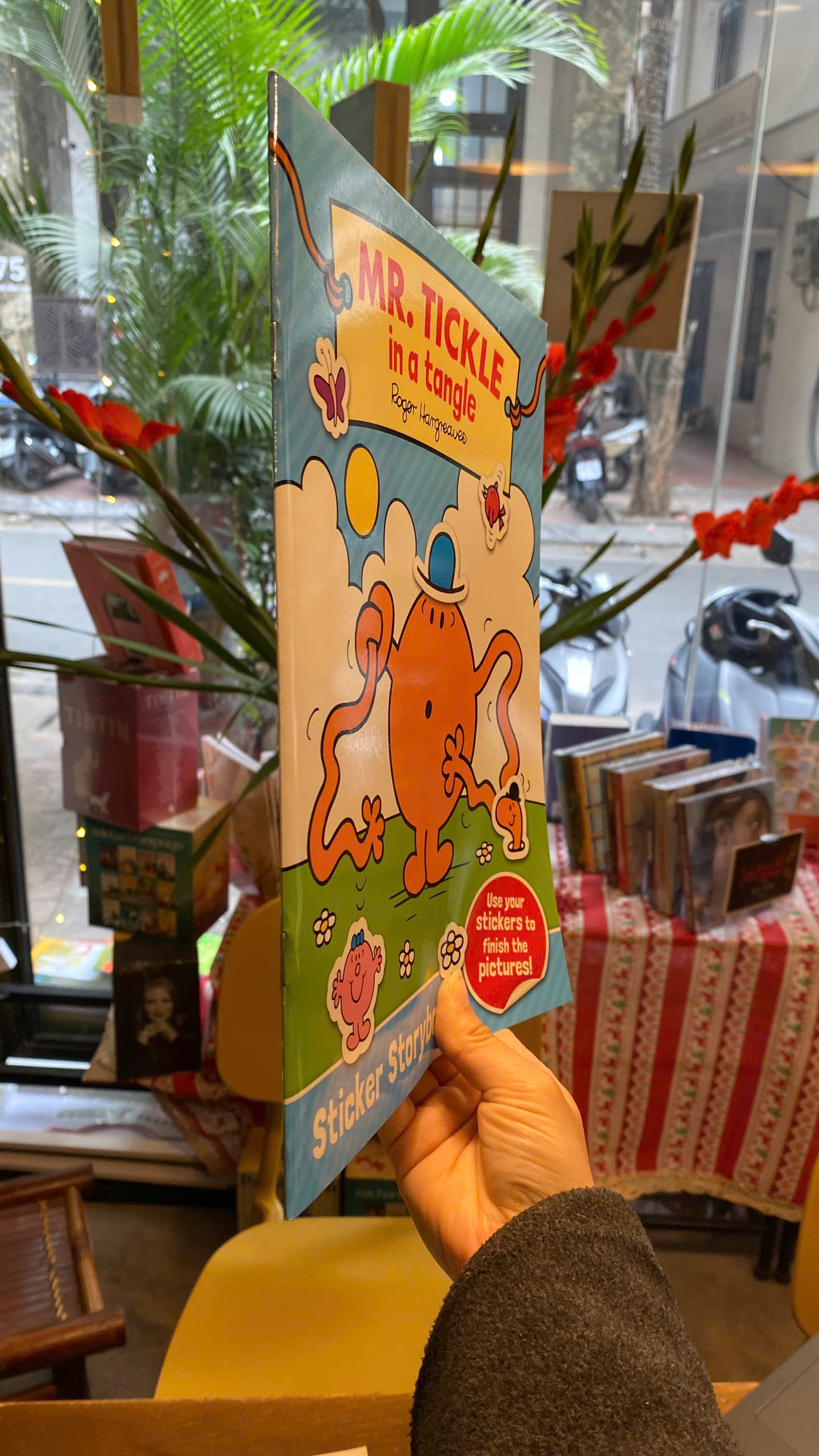 Sách - Mr. Tickle in a Tangle: Sticker Storybook by Roger Hargreaves | Children's Activity Book