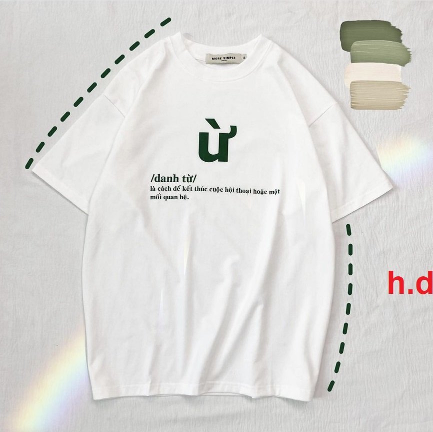 Áo thun nam nữ , áo cặp nam nữ , áo đô unisex in chữ Ừ cá tính năng động