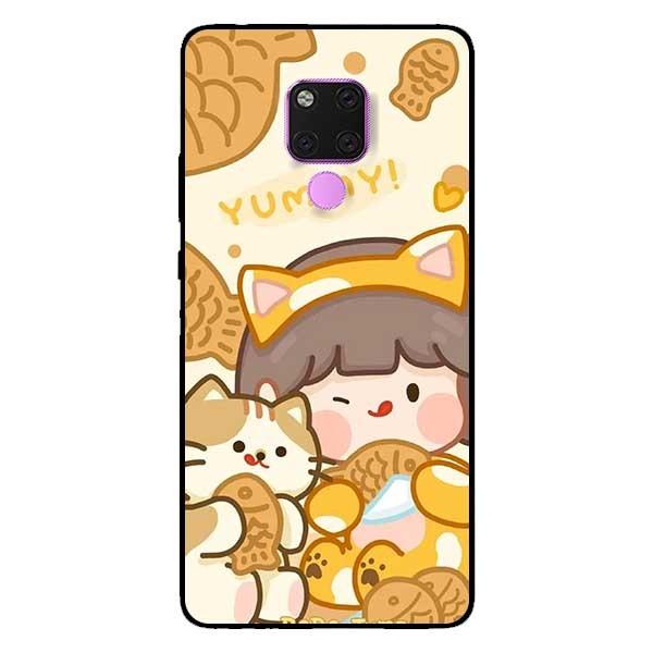 Ốp lưng dành cho Huawei 5t - Mate 20 - Mate 20 Pro mẫu Cô Gái Ăn Kem