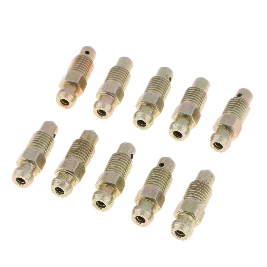 3-10pack 10 Pieces Car Front and Rear 26mm Brake Bleeder Screws M8*1mm