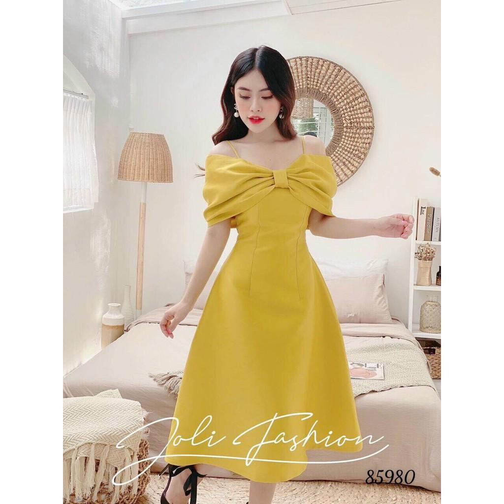 ĐẦM XÒE DỰ TIỆC NỮ CỔ CỘT NƠ SIÊU XINH SANG TÔN DÁNG CHO CÁC CHỊ EM KME FASHION