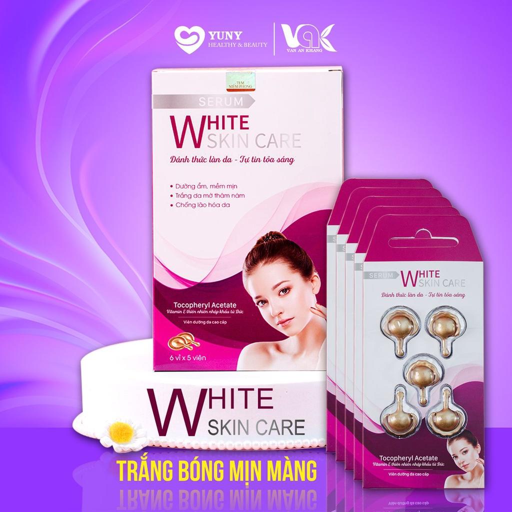 2 Hộp Serum Trắng Da White Skin Care Giúp Dưỡng Ẩm Chống Lão Hoá Mờ Thâm Nám Tàn Nhang Hộp 6 Vỉ