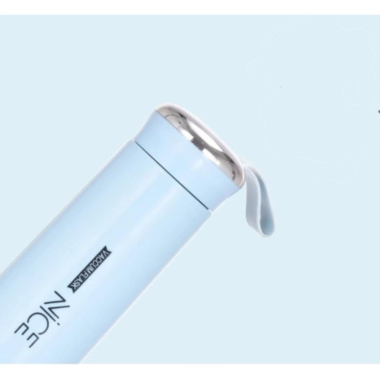 Bình Nước Giữ Nhiệt Cao Cấp 3CE 400ml Lõi Thủy Tinh Bọc Nhựa Lúa Mạch Có Dây Sách Tiện Dụng