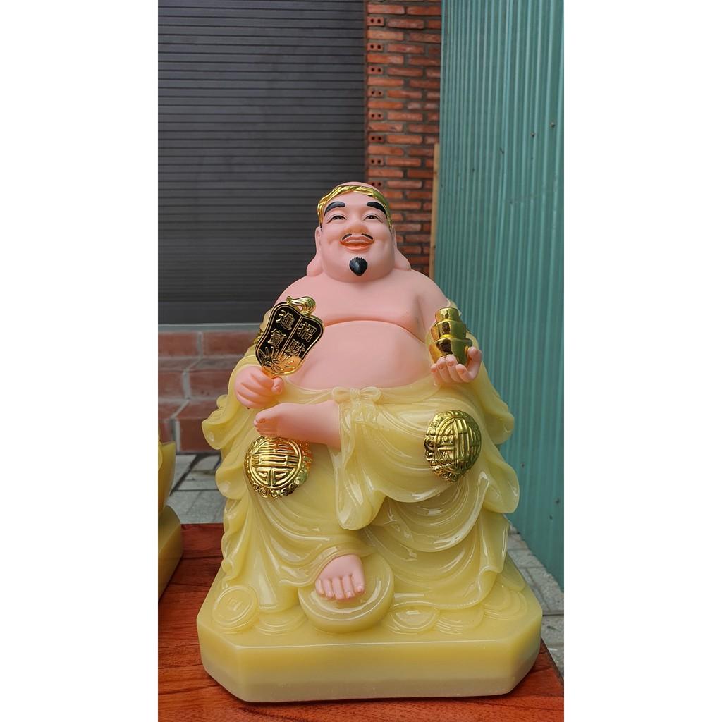 Tượng thần tài thổ địa đế vuông bằng đá nhập khẩu Đài Loan cao 26,5cm