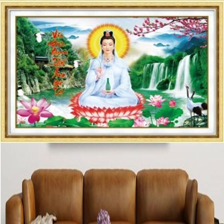 Tranh thêu Quán Thế Âm Bồ Tát LV3250 - kích thước: 59 * 40cm.
