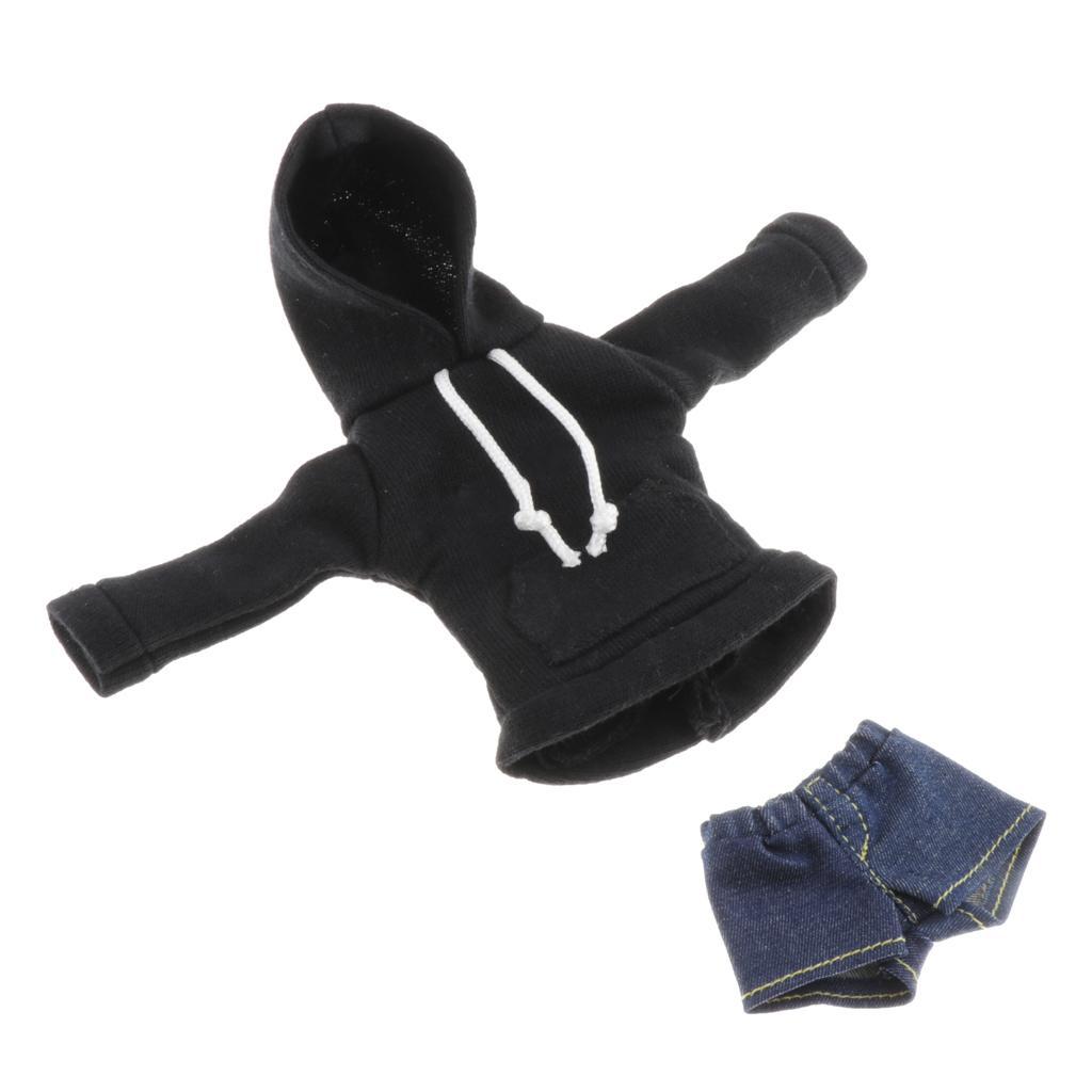 2x Doll Pants And Long Sleeve Sweatshirt Doll Outfits for 1/6 Blythe Dolls