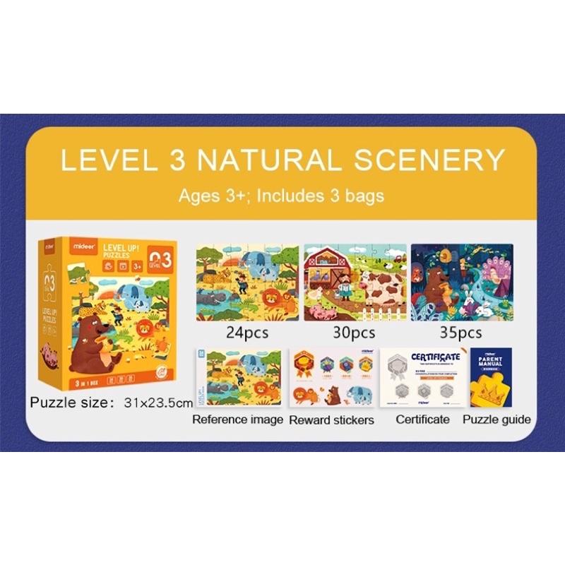 Bộ xếp hình cho bé Mideer Puzzles Level Up, Đồ chơi giáo dục trẻ em từ 1,2,3,4,5,6,7 tuổi