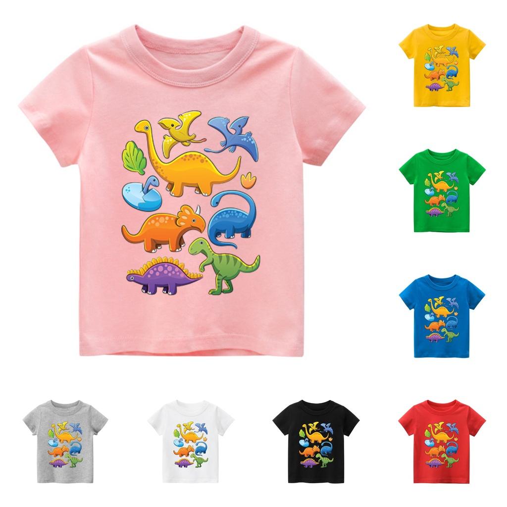 Áo thun trẻ em KHỦNG LONG, 8 màu áo, đầy đủ size có big size, MÀU KHÁC NHẮN TIN SHOP